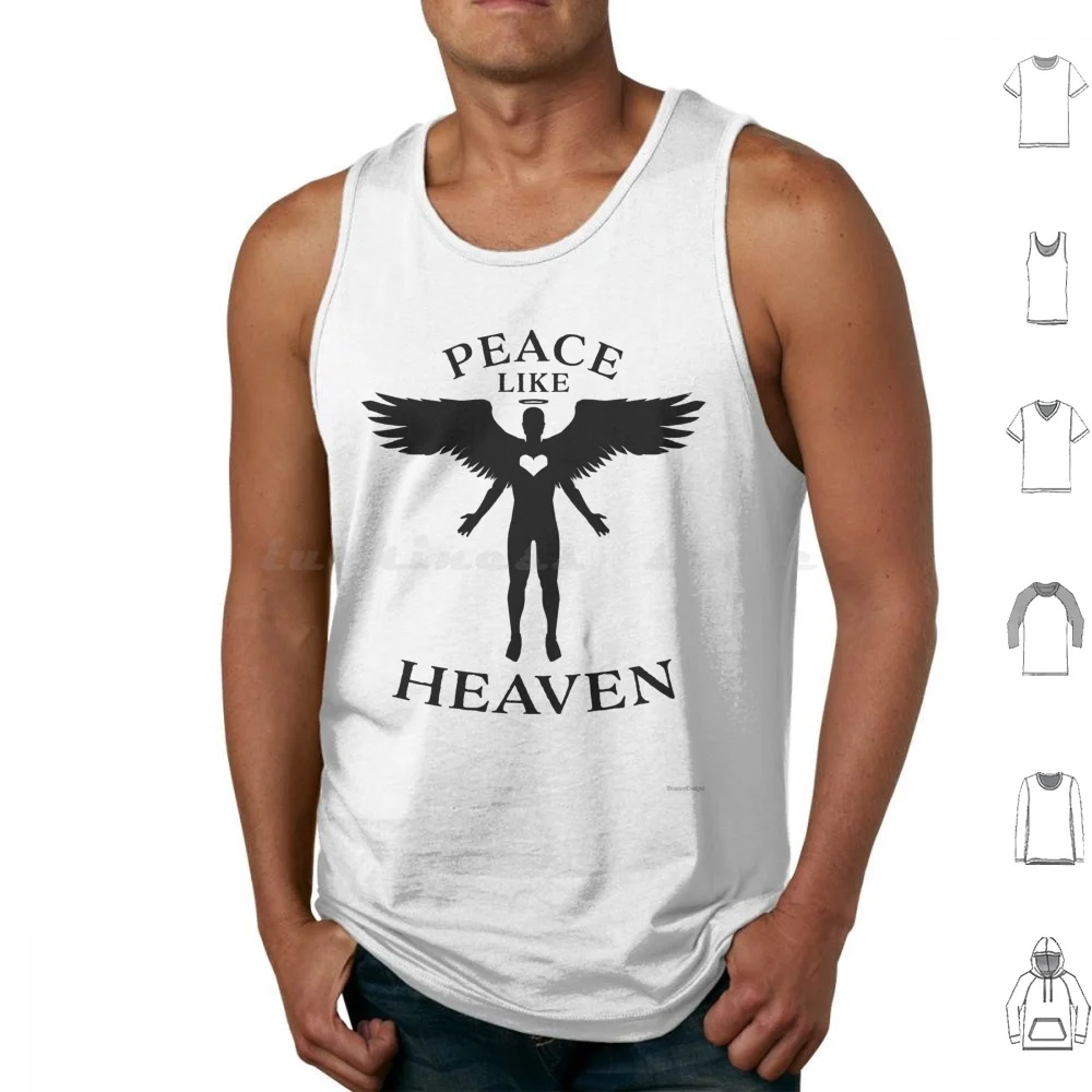 

Peace Like Heaven ( Black ) Tank Tops Vest Sleeveless Peace Heaven Angel Love Christian