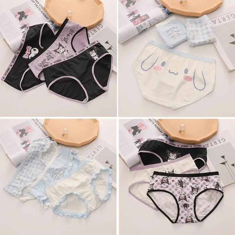 

Panties Sanrio Kawaii Kuromi Cinnamoroll Anime New Underwear for Women Girl Student Sweet Cute Cartoon Japanese Style Printing