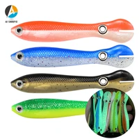 ai shouyu new 4pcs soft bait 100mm6g 70mm2g luminous wobble silicone small loach bait artificial baits for bass pike fishing