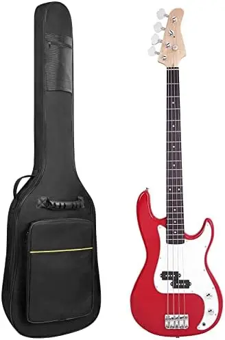

Bass Guitar Bag 7mm Padding Waterproof Electric Bass Case, Electric Bass Gig Bag Backpack with Neck Strap and Pockets,