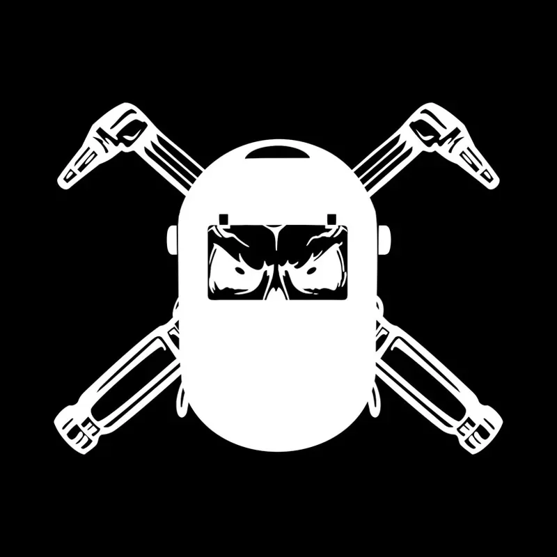 

Персонализированный шлем сварщика, череп, автомобильные наклейки, забавные автомобильные наклейки из ПВХ, подходят для всех видов автомобилей, черный/белый, 17 см * 14 см