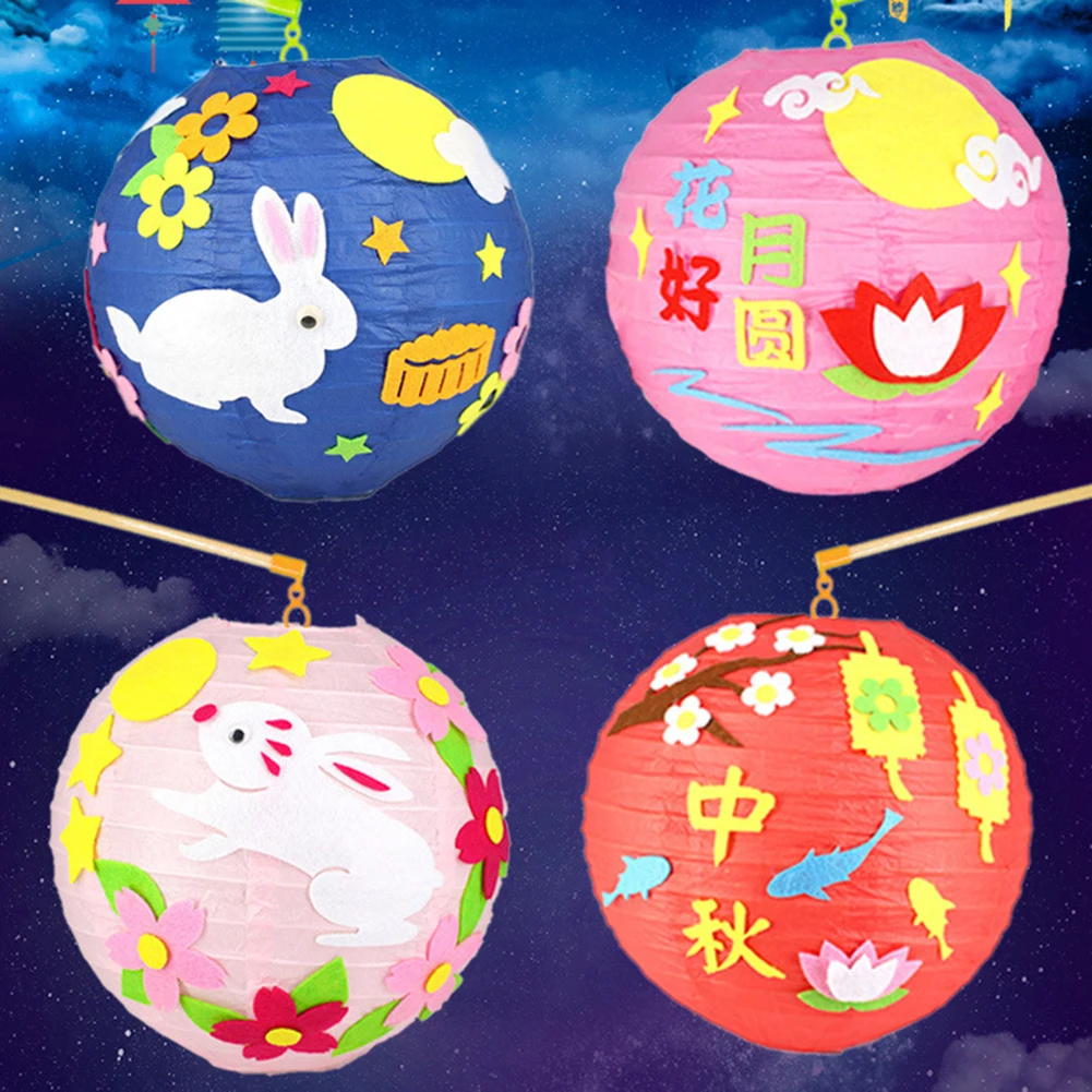 

1PCS LED Light Lantern Luminous Mid-autumn Festival Portable Self-adhesive Cartoon Children Chinese Style Creative