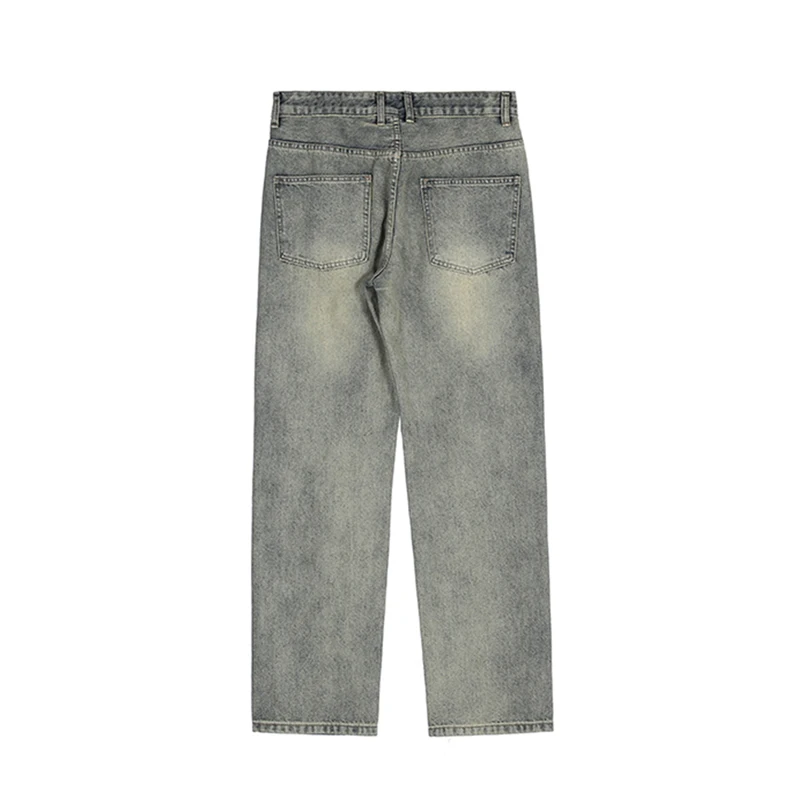 European and American Jeans Men's Baggy Jeans Letter Embroidery Patchwork Ripped Pants Trendy Brand Men's Fashion Streetwear