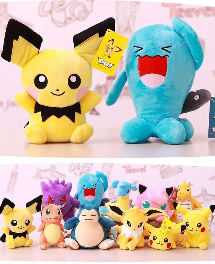 Новая 20-28 см Покемон Оригинальный Молния Пикачу Карикатура Милые Аниме Фигурки Наполненные Игрушки Куклы Дети Xmas Подарки.