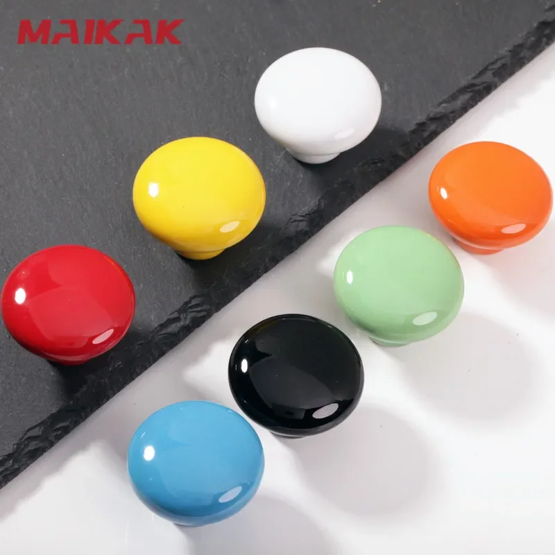 MAIKAK ярких цветов круглая мебельная керамическая ручка для ящика шкафа