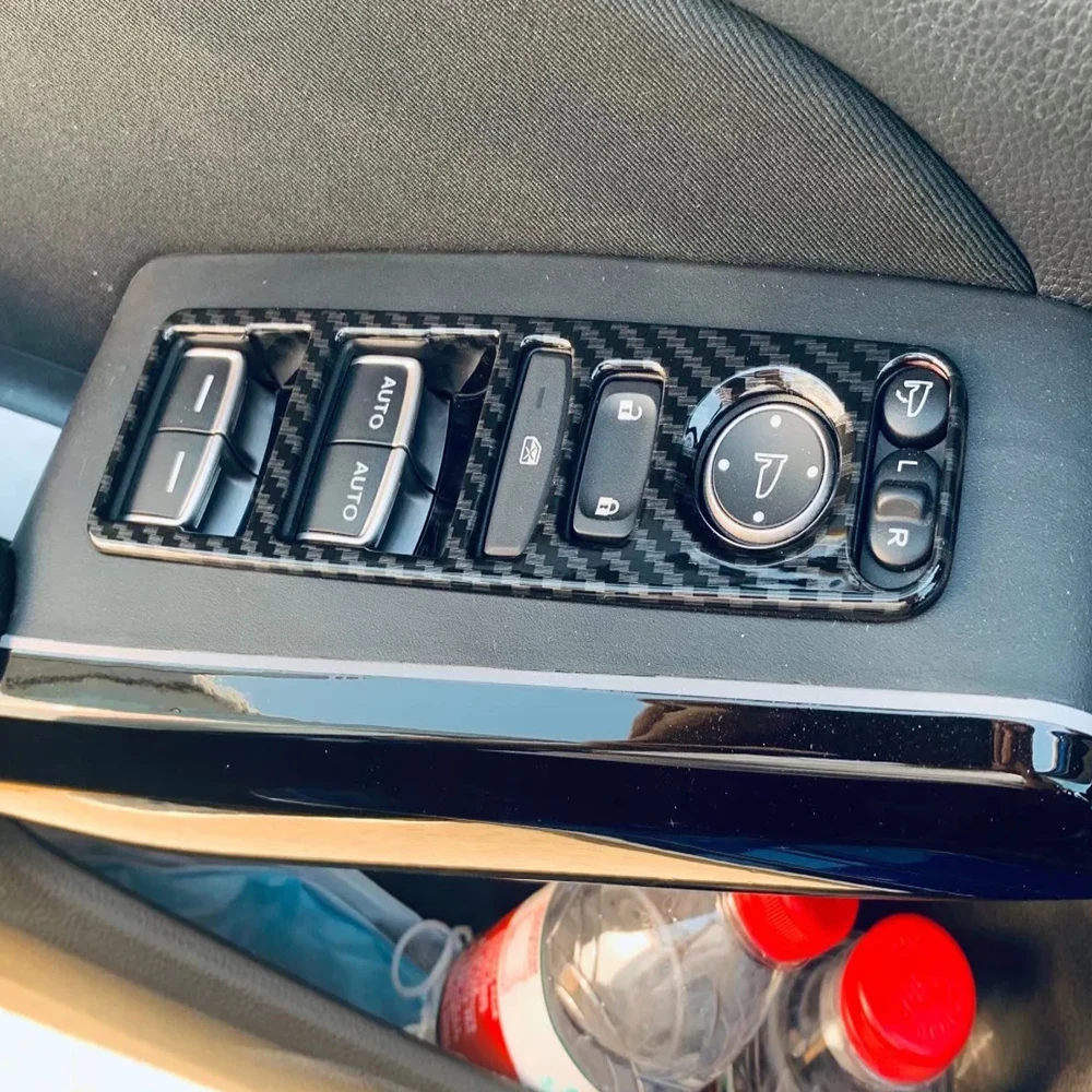 

Для Honda Civic 11th Ge 2022 2023 ABS углеродное волокно внутренняя Боковая дверь окно подъемник кнопка переключатель Крышка отделка стикер аксессуары