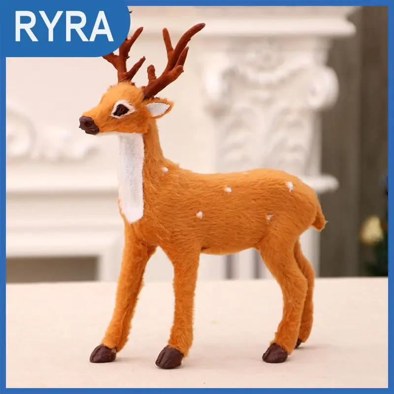 

Christmas Dolls Child Gift Cute Christmas Elk Decorations Vivid 1pcs Sika Deer Ornaments Artificial Plush Reindeer Plush Toys