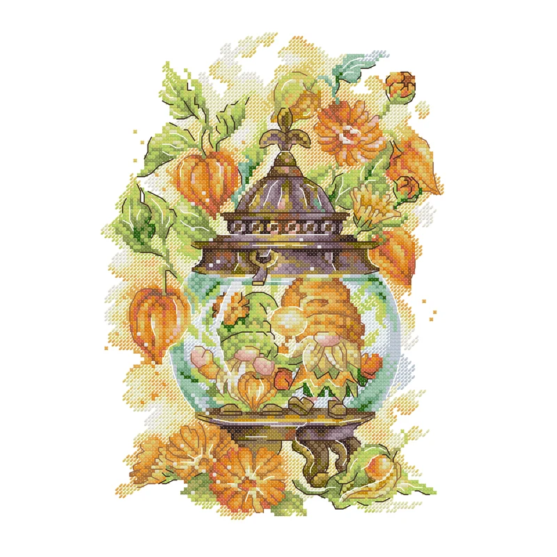 Набор для вышивки крестом Joy Sunday Лампа Гном в лошади Печатные узоры 16CT 14CT 11CT