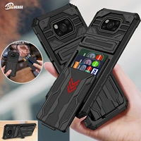 multifunction phone case for xiaomi mi poco m3 x3 pro nfc card slot military grade stand case pocophone x3 wireless charge cover