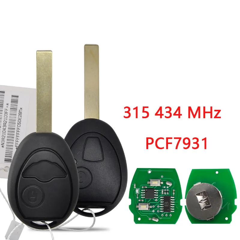 

2pcs Car Remote Key For Bmw Mini Cooper S R50 R53 ONE Full 7935 PCF7930/31AS 315 Mhz 434 Mhz Auto Smart Rplace Blank Key