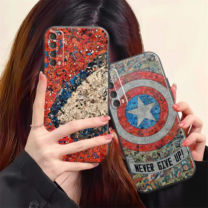 

Popular Marvel Phone Case For Huawei P Smart Z P20 P30 Honor 8X 9 9A 9X 10 10 Lite Carcasa Silicone Cover Coque Liquid Silicon