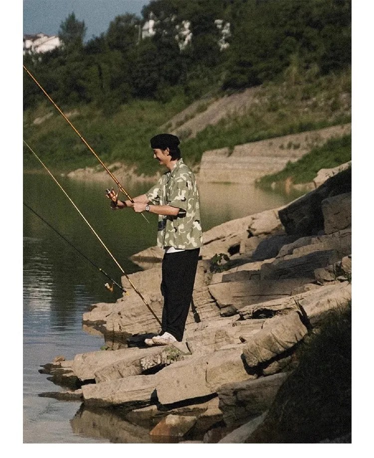 Гавайская пляжная рубашка с коротким рукавом VISVIM Crane TX1196 2024