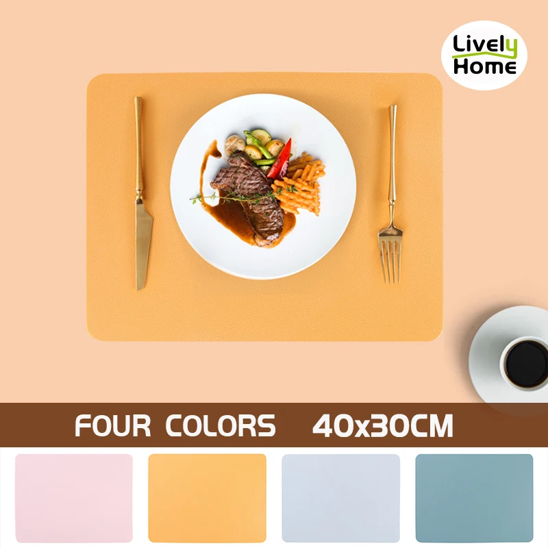 

Silicone Kitchen Placemat Non-Slip Tablemats Plate Dish Table Mat Pad Leather Dinner Dining Table Placemat