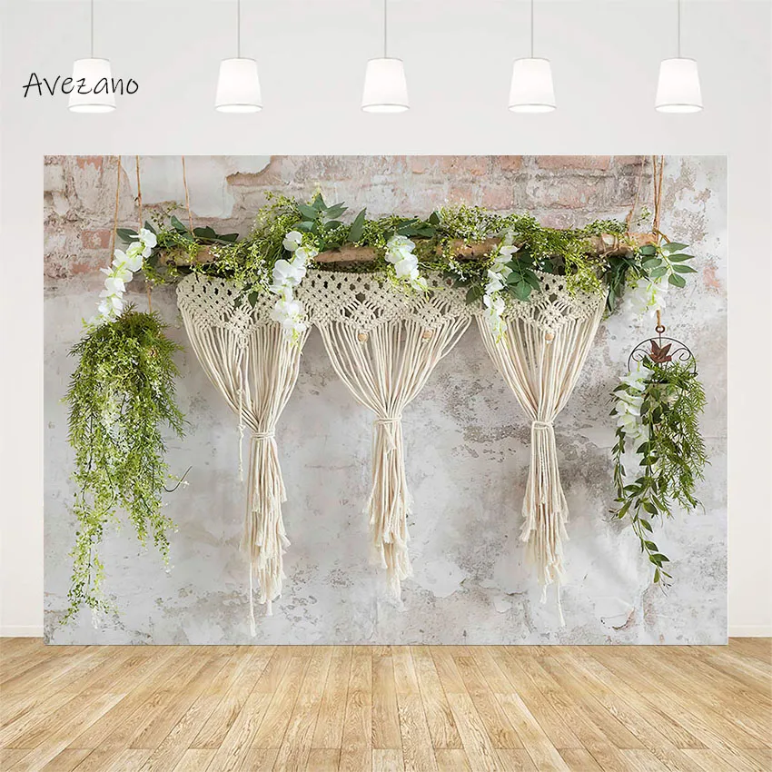 

Avezano Spring Backdrop Photography Garden Flower Brick Wall Birthday Portrait Wedding Background Photo Studio Decor Photozone