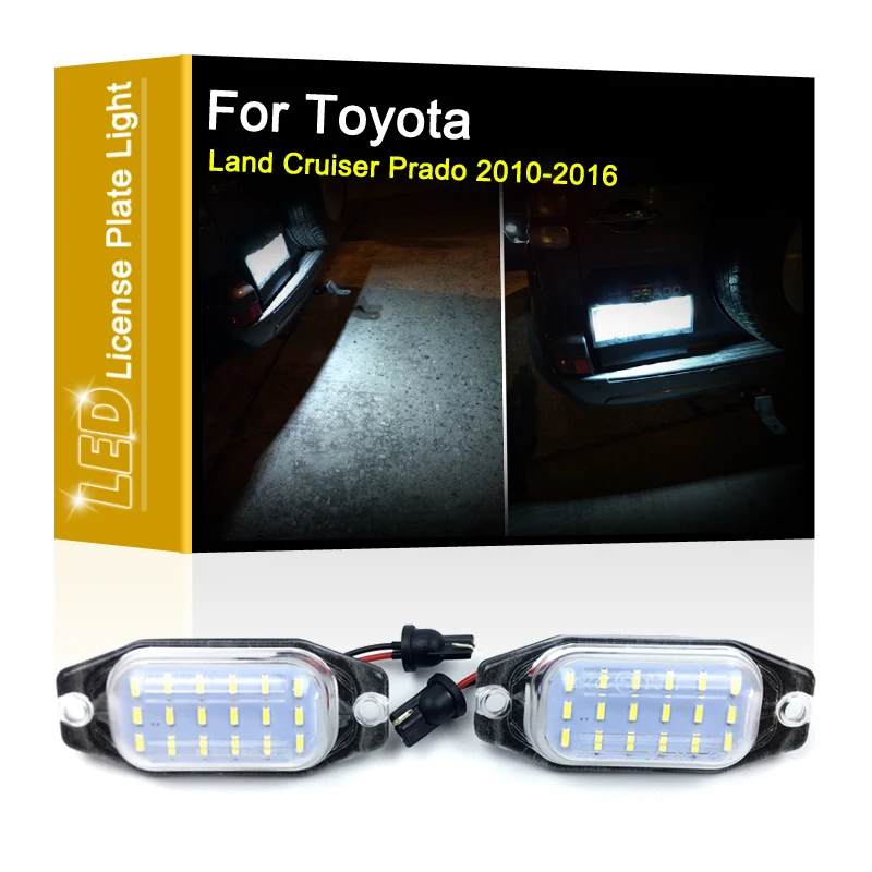 

12V LED Number Plate Lamp For Toyota Land Cruiser Prado 2010 2011 2012 2013 2014 2015 2016 White License Plate Light Assembly