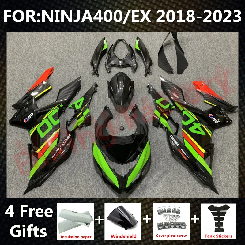 

Motorcycle Whole Fairings Kit fit For Ninja400 EX400 EX Ninja 400 2018 2019 2020 2021 2022 2023 fairing Bodywork set green black