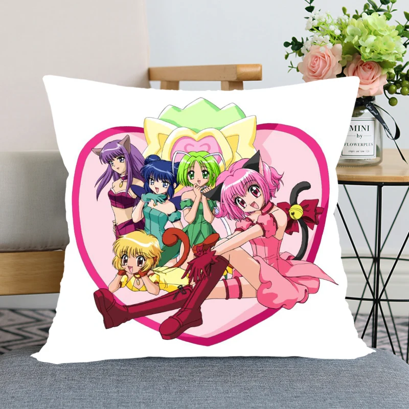 

New Arrival Tokyo.Mew.Mew Pillow Cover Bedroom Home Office Decorative Pillowcase Square Zipper Pillow cases Satin Soft No Fade