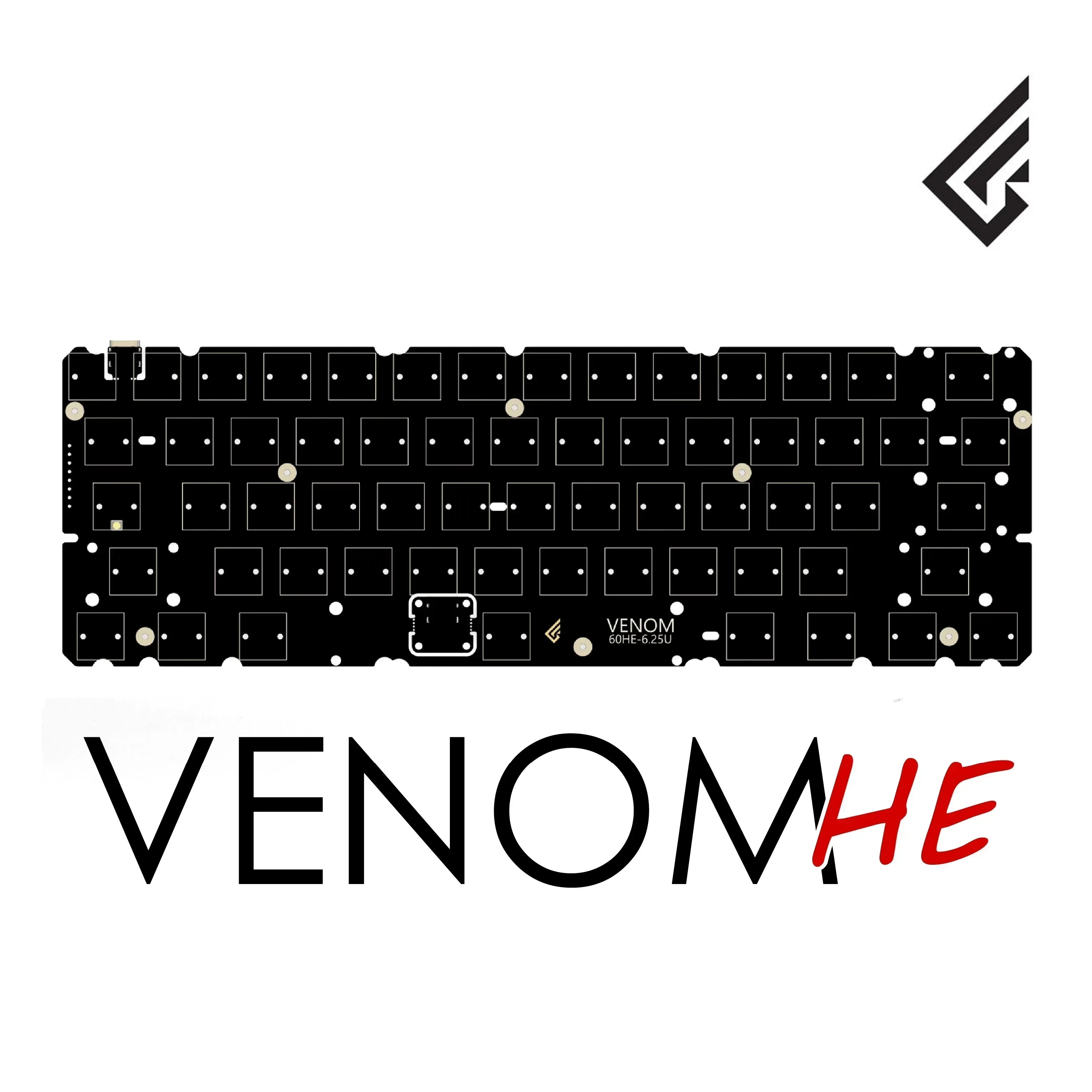 Фото Печатная плата для клавиатуры Geonworks Venom 60 HE 6,25U/7U, индивидуальная печатная плата для GH60 Tofu60 Holy60, аксессуары для офисной игровой клавиатуры для ПК №2