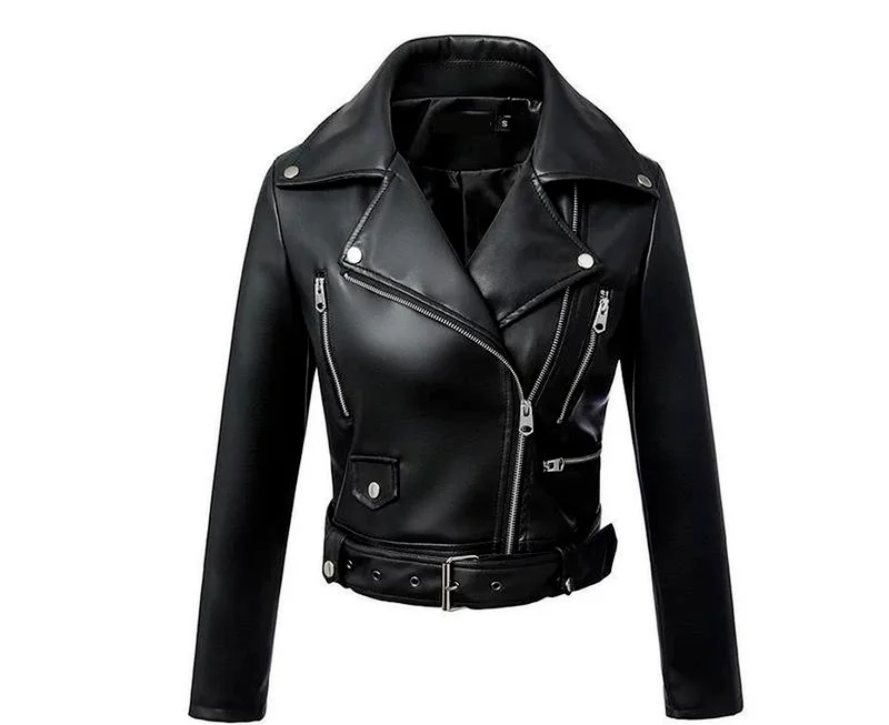 Ladies Coat Dark Academia 2023 Spring Autumn Zipper Motorcycle Jacket Women Short Faux Leather Jacket Black Red Leather Jacket