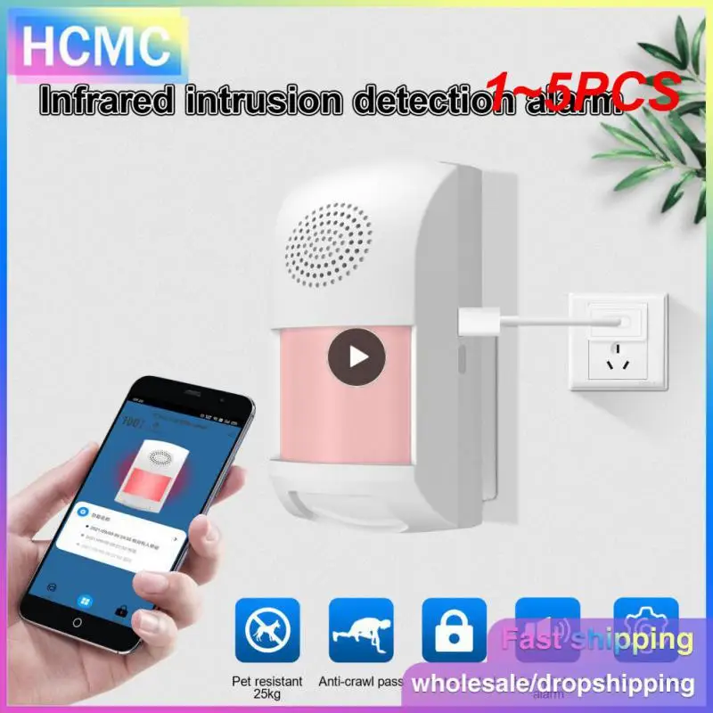

1~5PCS WiFi PIR Motion Sensor Home Burglar Alarm System Infrared Movement Detector Remote Control Pet Timing Arm Disarm