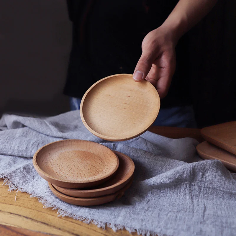 

Wood Dishes for Serving Cake Stand Tableware Fruit Cake Dessert Wood Plates for Food Decorative Serving Tray Storage Tray