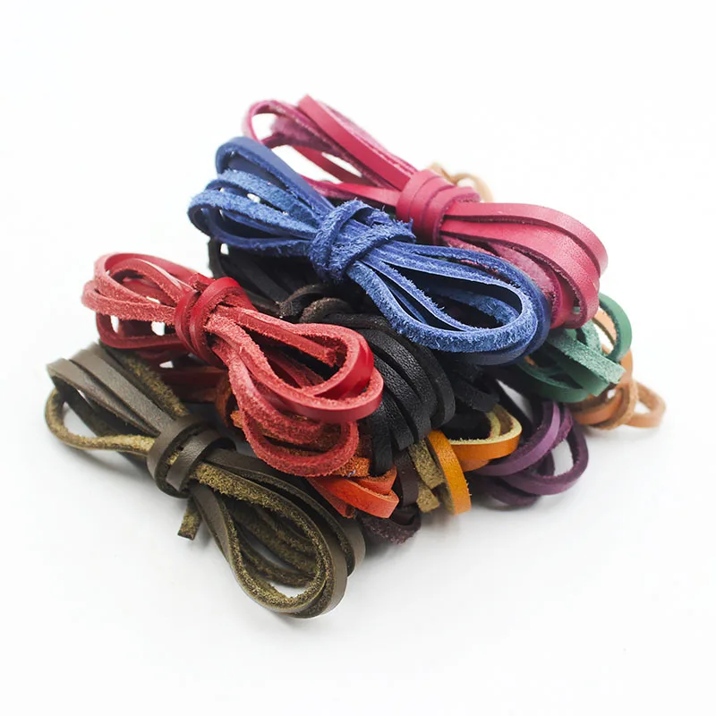 M Плоская веревка из воловьей кожи натуральной первый слой ювелирные аксессуары