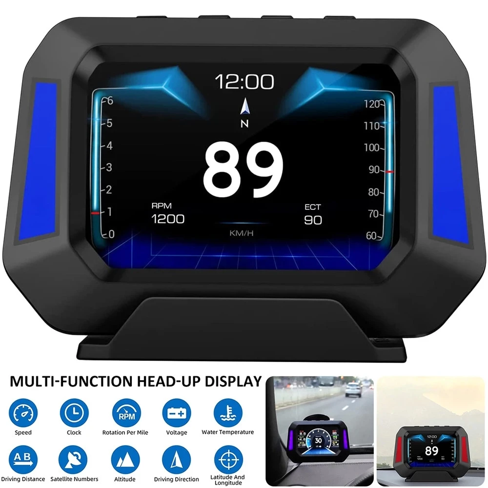 

Car P21 HUD 3.5 Inch Head Up Display Speed ​​Speedometer Digital Gauge OBD GPS System Gradiometer Vehicle Auto Diagnostic Tool