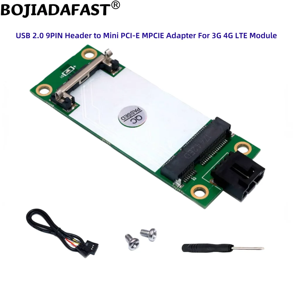 Фото USB 2.0 9-контактный разъем для беспроводного адаптера Mini PCI-E MPCIe с 1 слотом для SIM-карты для модуля/модема 3G/4G LTE №2