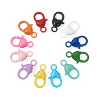 24 pcslot 12 colors heart alloy lobster clasp hooks keychain end connectors for jewelry making diy chain accessories findings