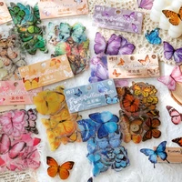 40pcs vintage butterfly plants pet decorative stickers diary scrapbooking material toy plant decor album diy stationery stickers