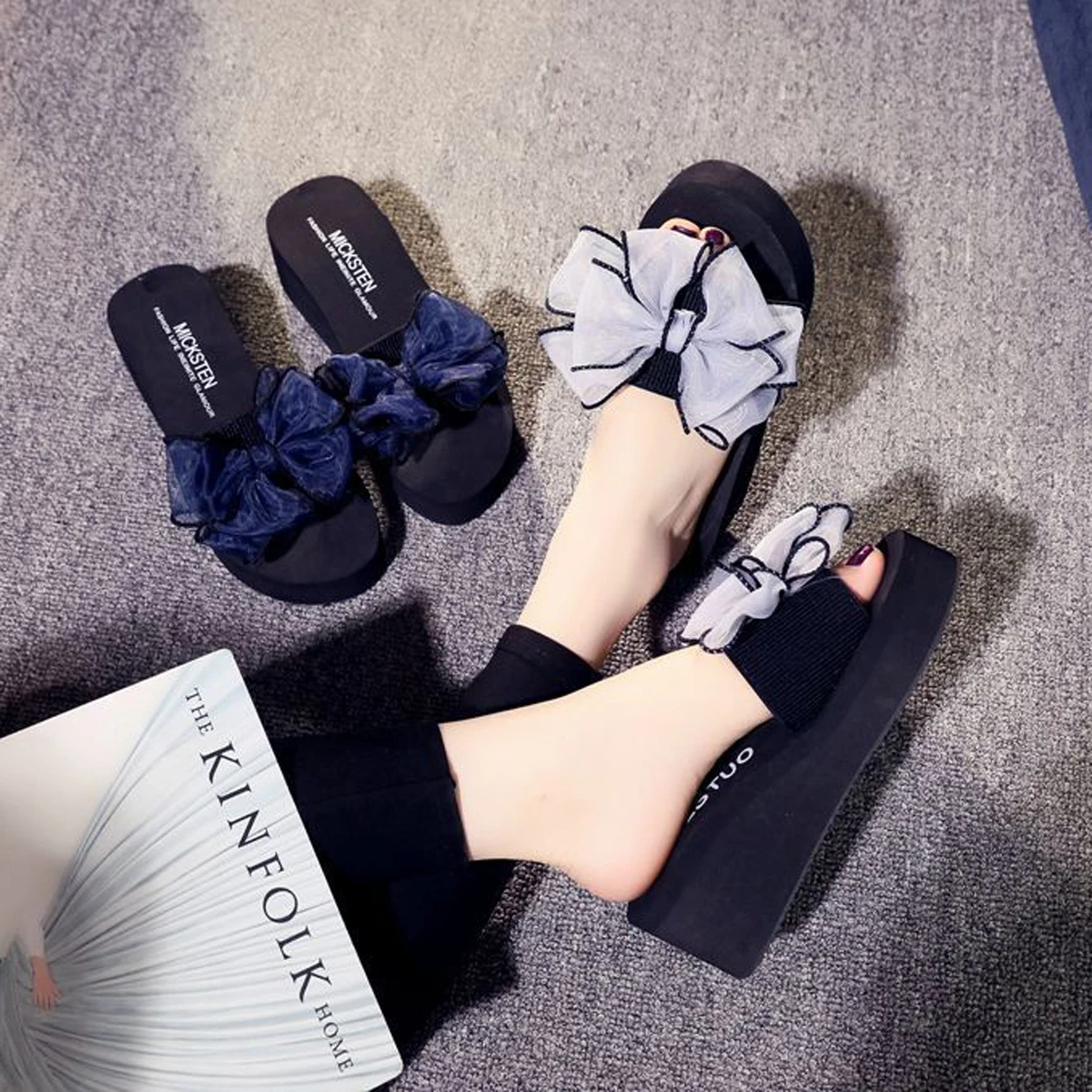 Сандалии женские на толстой нескользящей подошве босоножки ручной работы