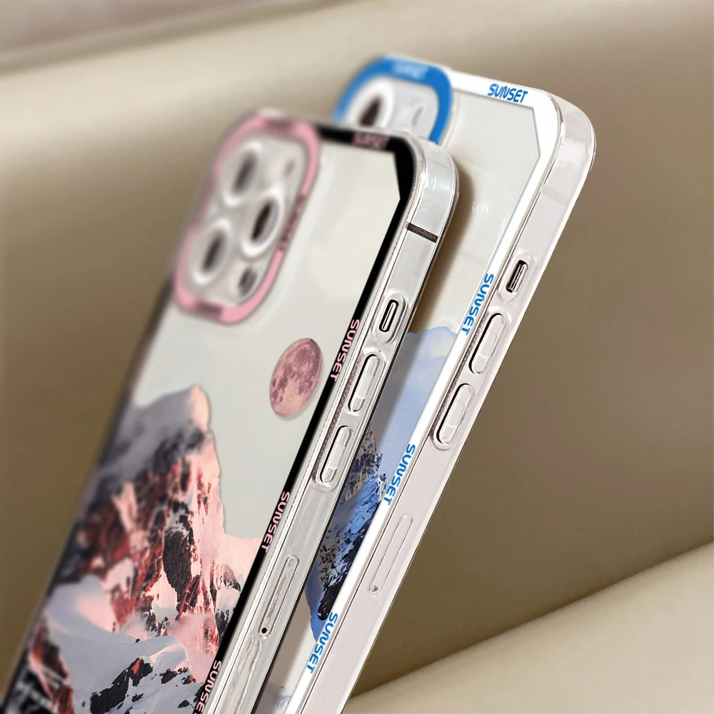 Soft TPU Phone Case For Samsung S24 Ultra A55 A54 5G Funda S23 S22 S21 A52S A53 A33 A35 A34 A71 A73 A05S A03 A72 Mountains Cover