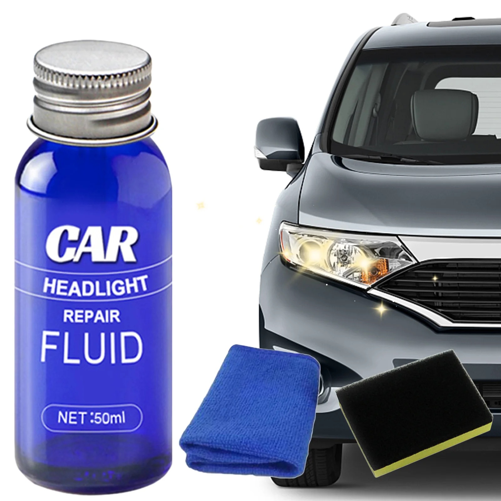 

Headlight Restoration Kit Ultra Headlight Restoration Kit 50ml Car Refurbishment Kit Headlight Bulbs Car Scratch Remover Easy