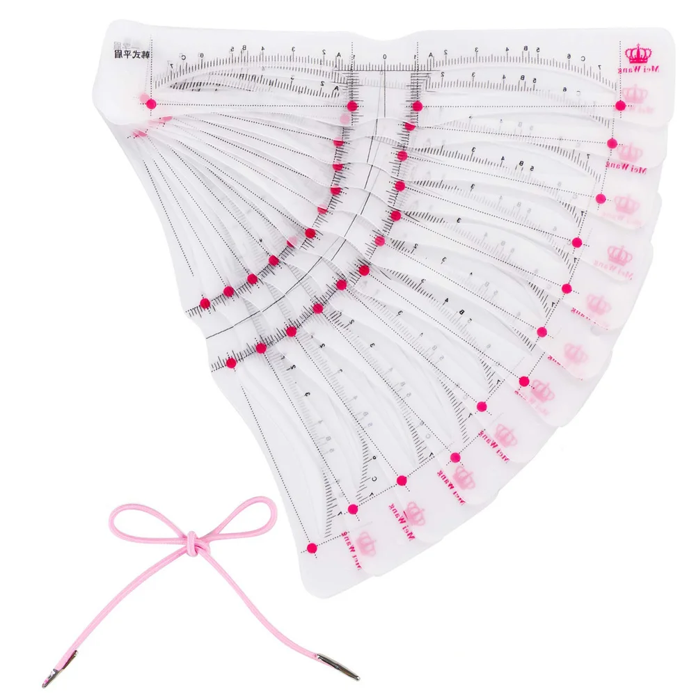 

Reusable Eyebrow Shaper DIY 6PCS Set Soft Ruler Brow Definer Eyebrow Stamp Card Soft Ruler Stencil Shaping Makeup Tool