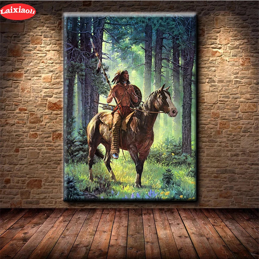 

Алмазная живопись в индийском стиле для верховой езды, квадратная вышивка «сделай сам», алмазная вышивка крестиком, мозаика, Круглый Декор ...