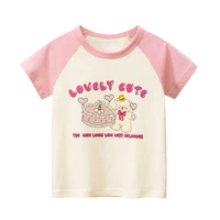 t shirt for girl clothing summer kids short sleeve tops cartoon breathable soft casual tee for toddlers baby