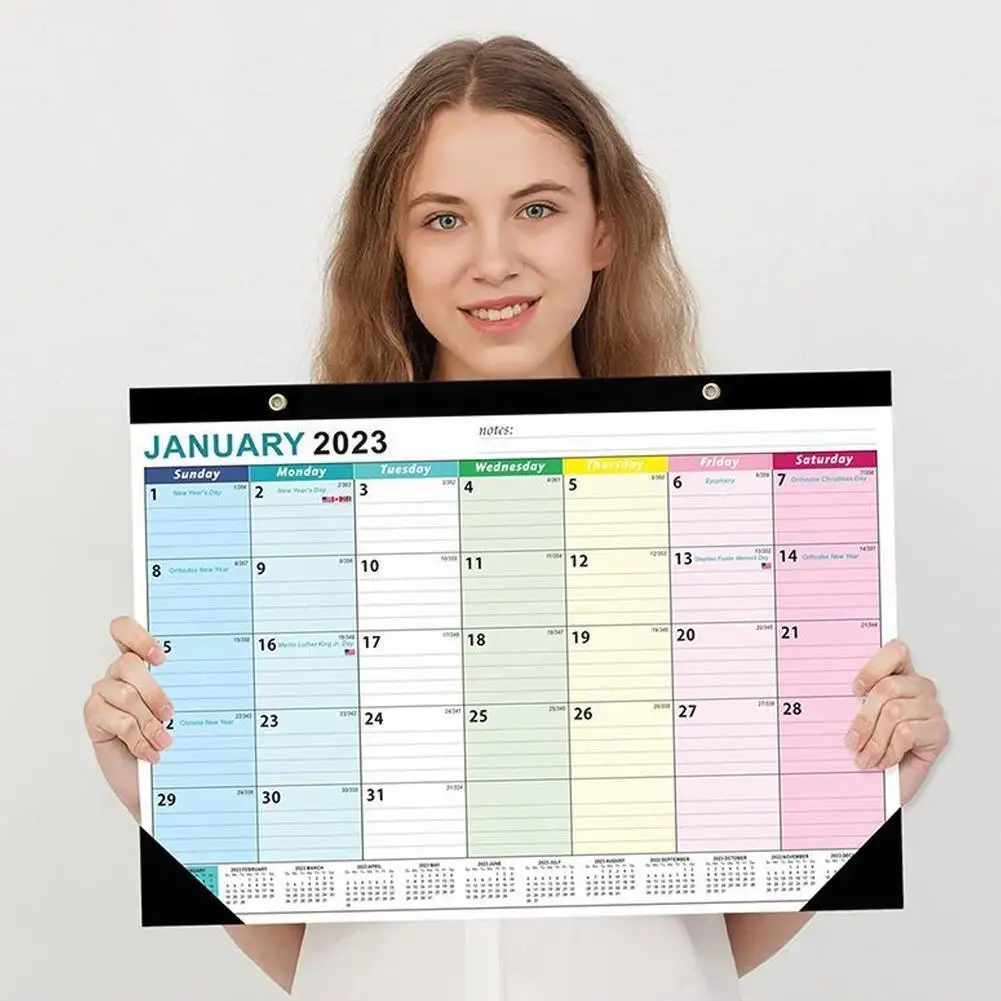 

Календарь для стола 2023 январь-июнь 2024 года, 18 месяцев, настенный с домашним календарём, офисные страницы, большой месяц, I4N7