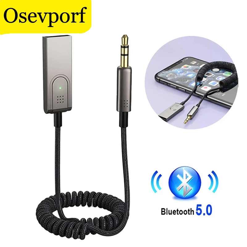 

Aux Bluetooth Adapters Dongle Cable For Car 3.5mm Jack Auto Bluetooth 5.0 Receiver Speaker LED Audio Music Wireless Transmitter
