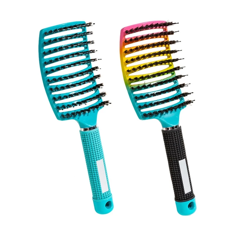 

918D Bristle Detangling Hair Brush Hollow Massage Scalp Comb Long Thick Wet Dry Hair