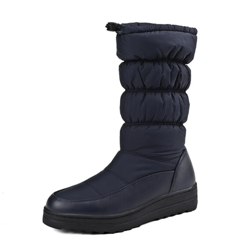 

LILYPTUART ZA Snow Boots, Women, 2022 Winter Fashion Simple Warm Round Toe Rubber Sole Slip-On Platform Ankle Boots, Comfortable