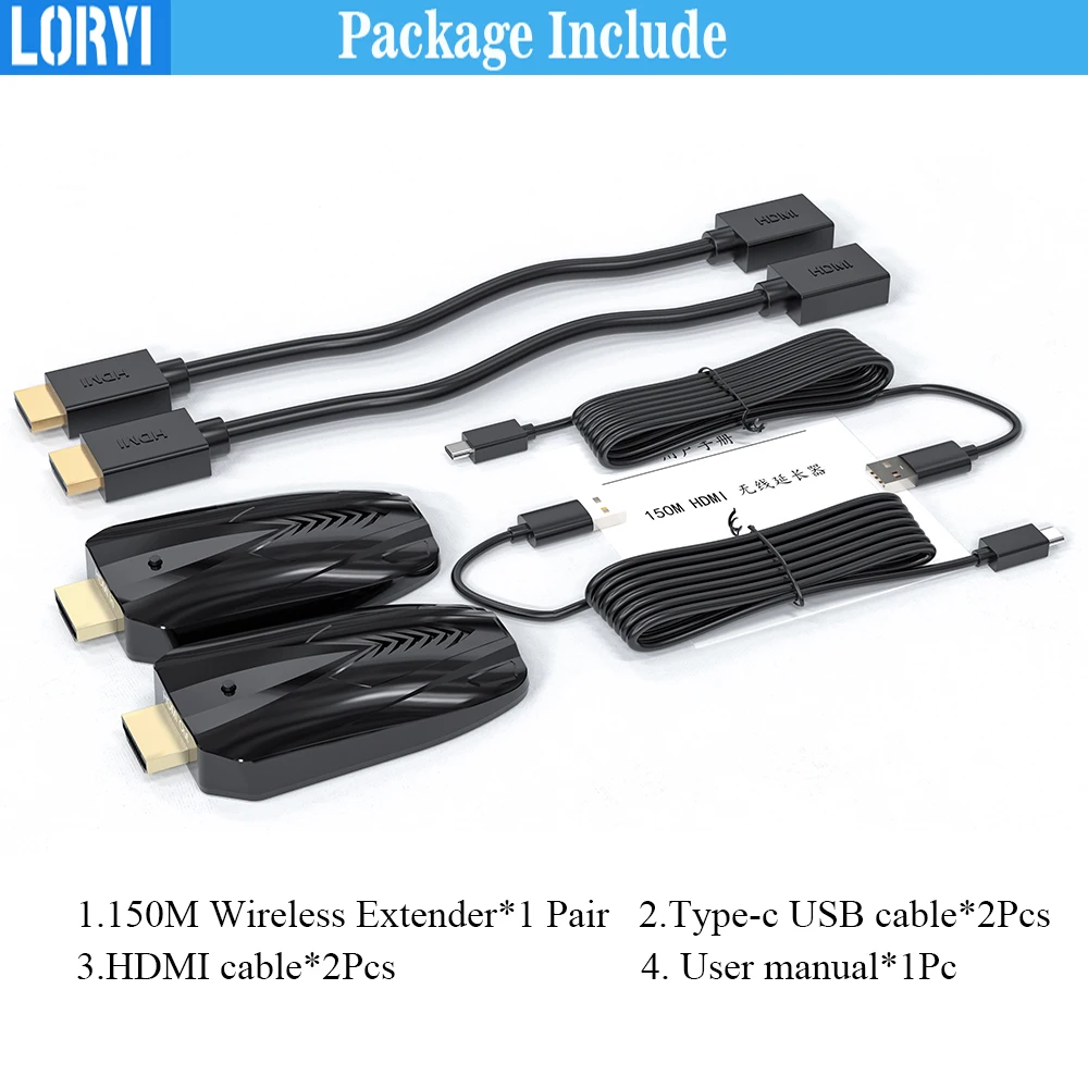 Беспроводной мини-HDMI-удлинитель LORYI 1080P 60 Гц до 150 футов (м)
