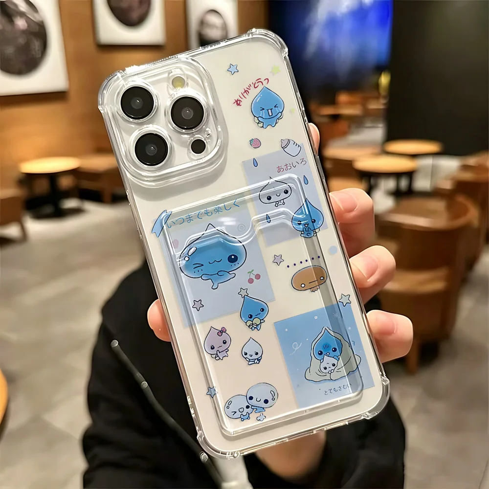 Фото Чехол-держатель для карт Joke Bear Qoos для Xiaomi Redmi 13C 12C 10C 9A 9C Note 14 13 12 12s 11 10 9 Pro Plus 4G 5G, противоударный прозрачный чехол. №3