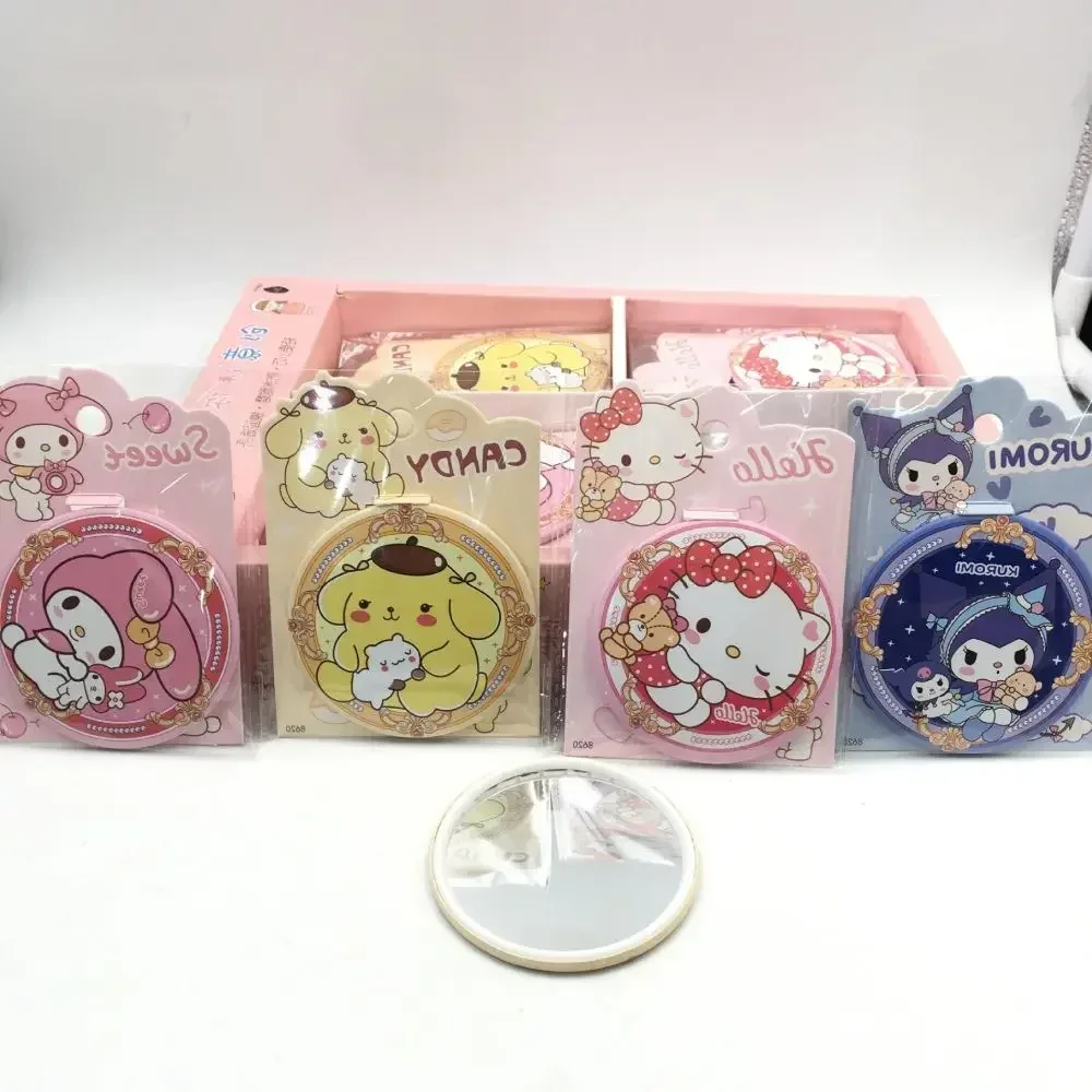 Мини-зеркало Sanrio Kuromi My Melody Pom Purin круглое портативное зеркало для макияжа Kawaii