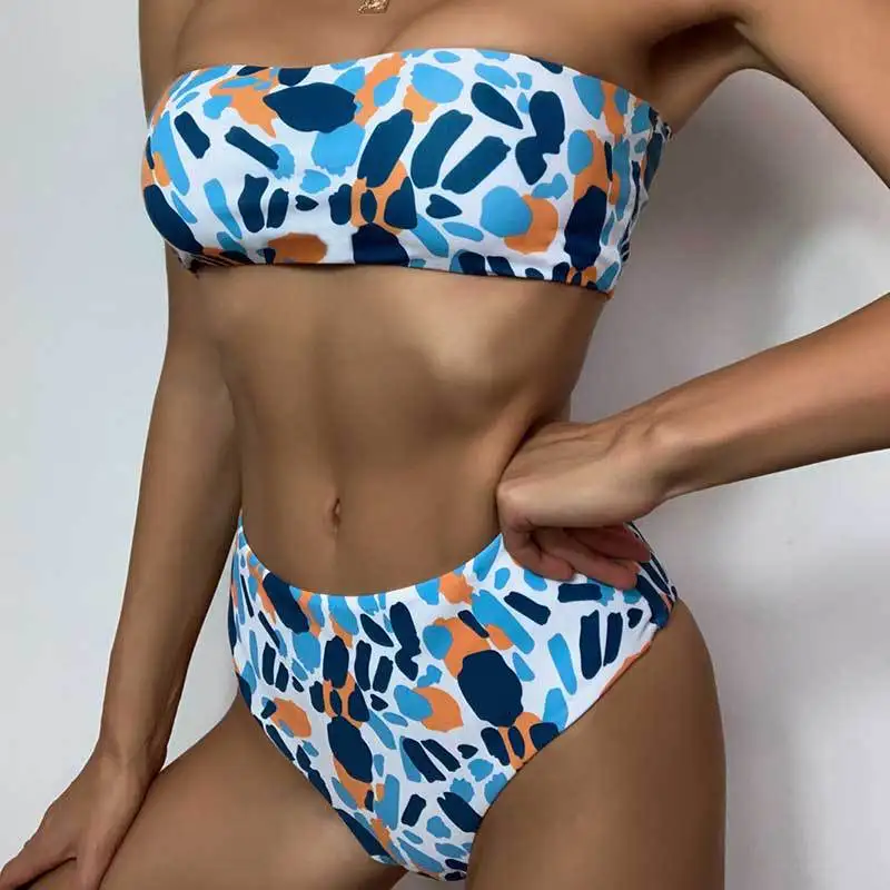

Swimsuit Women's New Floral Bust Sexy Lace-up Split Swimsuit