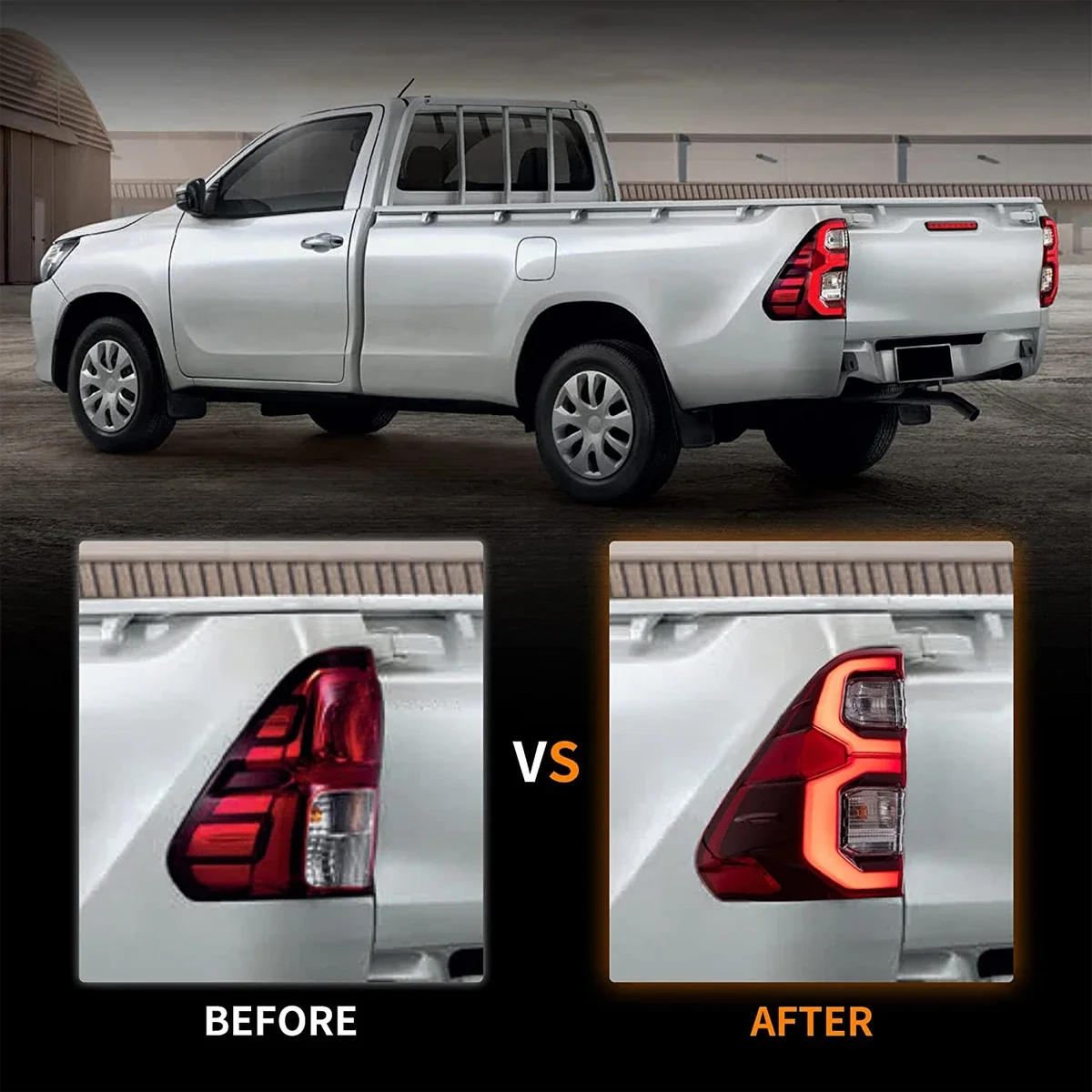 Светодиодный красный задний фонарь в сборе для Toyota Vigo / Hilux 2015-2020 Base Chasis двойная