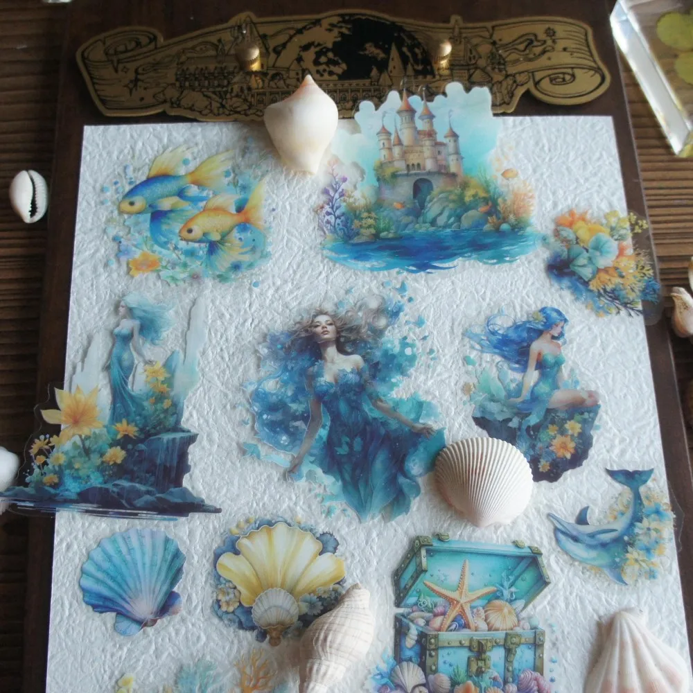 28 шт. подводная сказка замок русалки стиль ПВХ и бумажная наклейка Скрапбукинг DIY
