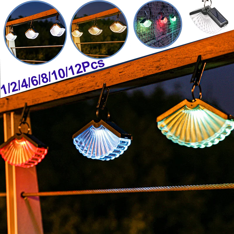 

1-12Pcs Solar Hanging Lights Outdoor Solar Garden Light Smart Sensor Waterproof Wall Lamp for Balcony Yard Camping Tents Decor
