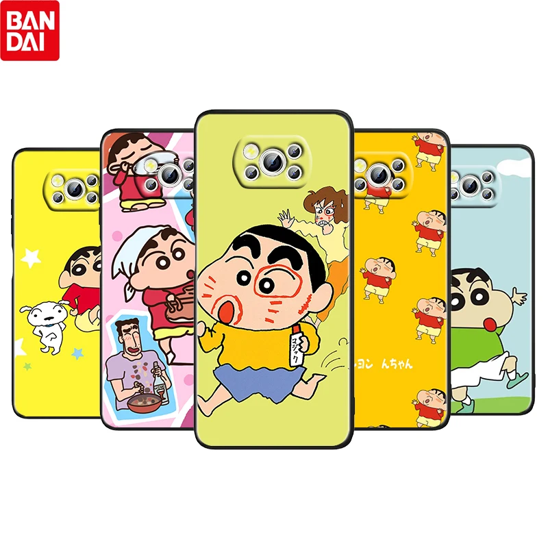

Crayon Shin-chan Cute For Xiaomi Poco M4 X3 F3 GT NFC M3 C3 M2 F2 F1 X2 Pro Mi Mix3 Soft Silicone Black Phone Case Cover Fundas