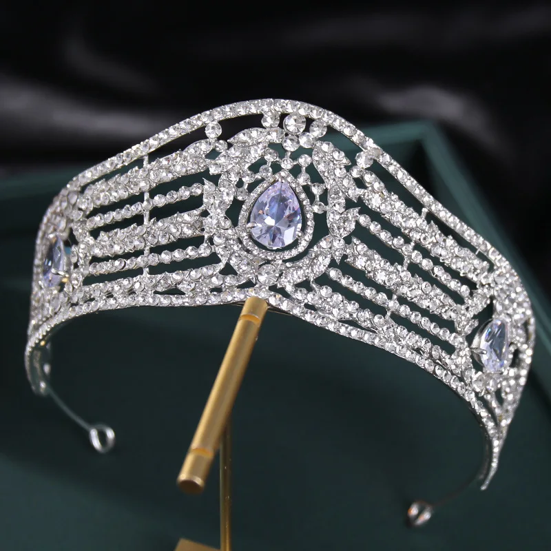 

Europe United States hot-selling zircon crown high-end crystal tiara bride wedding tiara princess birthday crown photo accessor