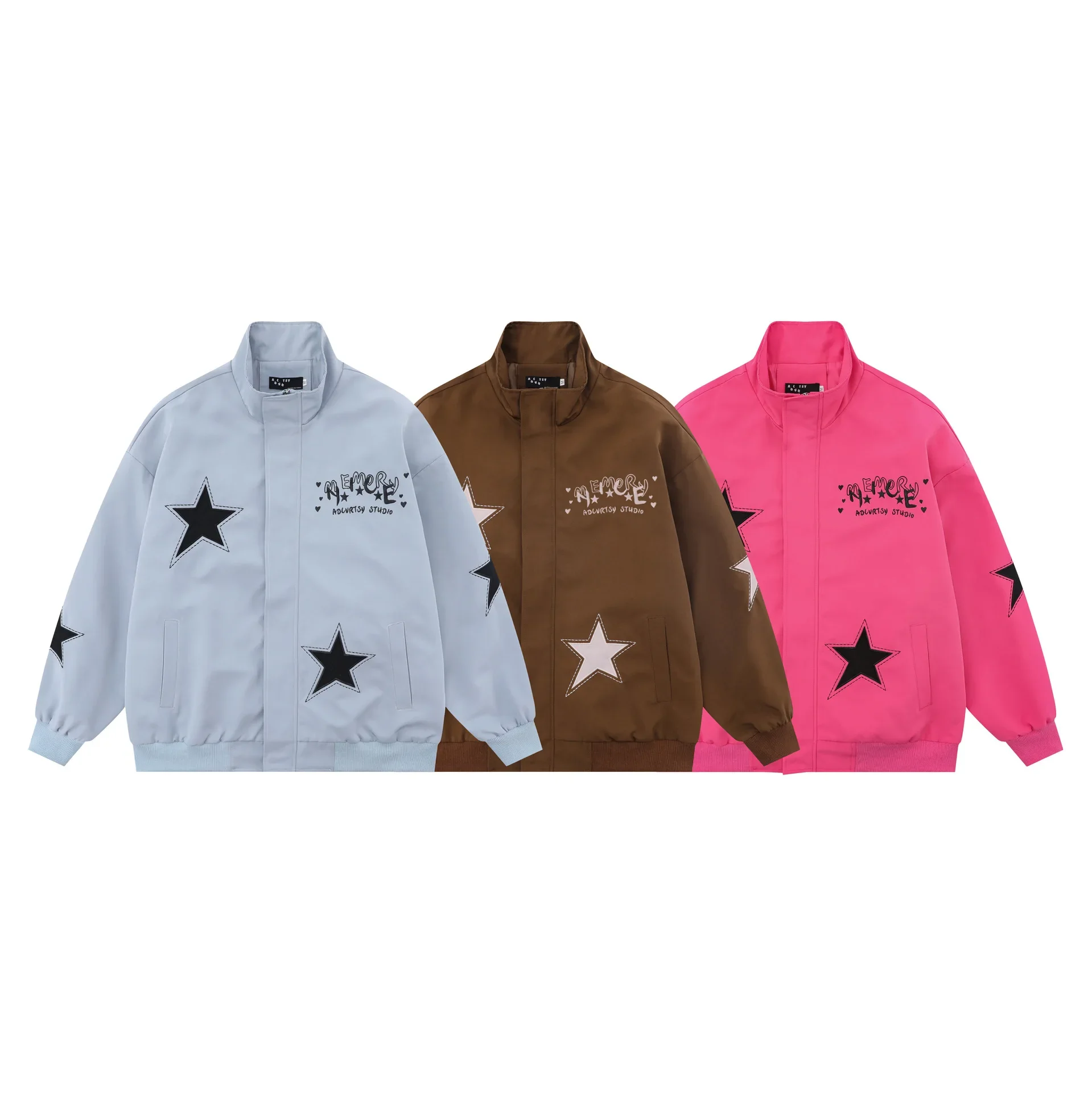 Куртка мужская с вышивкой в виде звезд винтажный пиджак свободного покроя